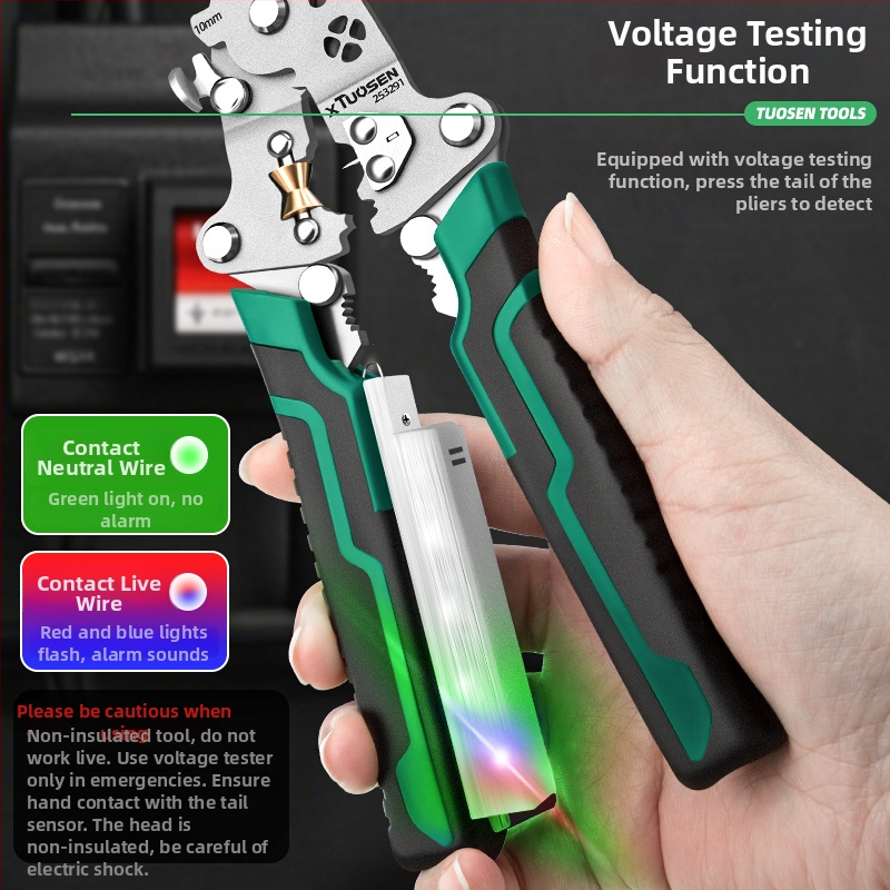 Tuosen Clește multifuncțional pentru dezizolarea și tăierea cablurilor, vârf ascuțit, greutate 0.21