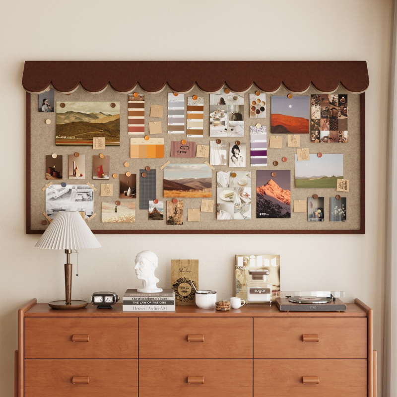 Panou foto 3D cu flori de mătase și tablă de plută – stil universal, cadou pentru ziua de naștere