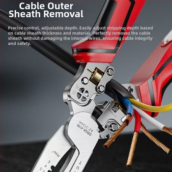 Viacúčelové kliešte pre elektrikárov s ostrým nosom na strihanie káblov, lisovanie vodičov, odizolovanie izolácie a navíjanie vodičov