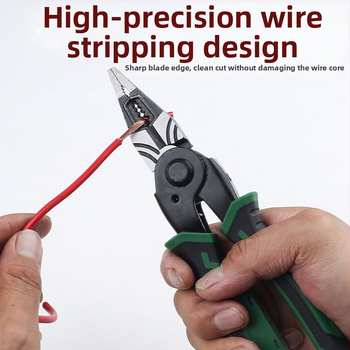 Clește pentru cabluri cu capete interschimbabile 6 în 1 pentru electricieni — clește cu capete multiple, dezizolator de cabluri, foarfă pentru tablă