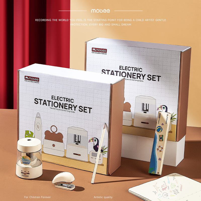 Električni oštrač olovaka – set s automatskim radom i stolnim sustavom za skupljanje prašine, u kutiji za poklon.