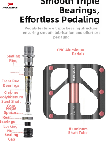 Promend Pd-F87 Alumiiniumist sulamist ultra-kerged kokkupanduvad pedaalid mägi- ja teel sõidavatele jalgratastele Cr-Mo teljega
