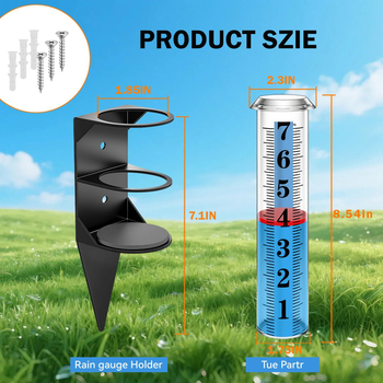 Wy968 Vanjski mjerač kiše s otporom na ogrebotine i dizajnom s spojnim test-trubom – kapacitet vode 7 ml, masa 230 g