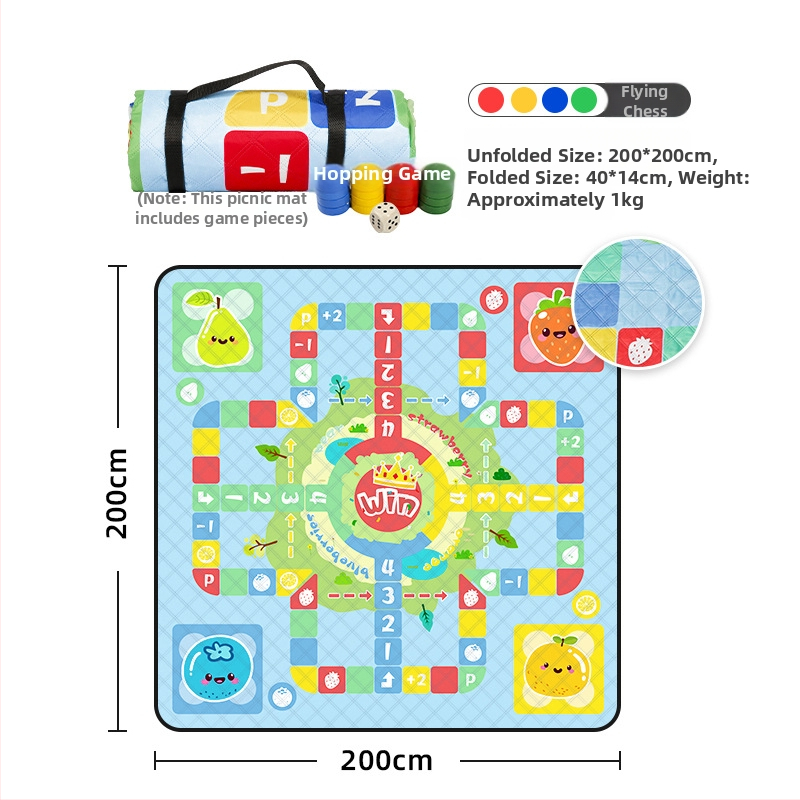 Csúszásgátló nedvességálló matrac kempingezéshez és piknikhez | 80 g pongee anyag, 210D Oxford bélés | súly 1 kg | Modell SY22CD006-1 | Kapacitás 2-6 fő