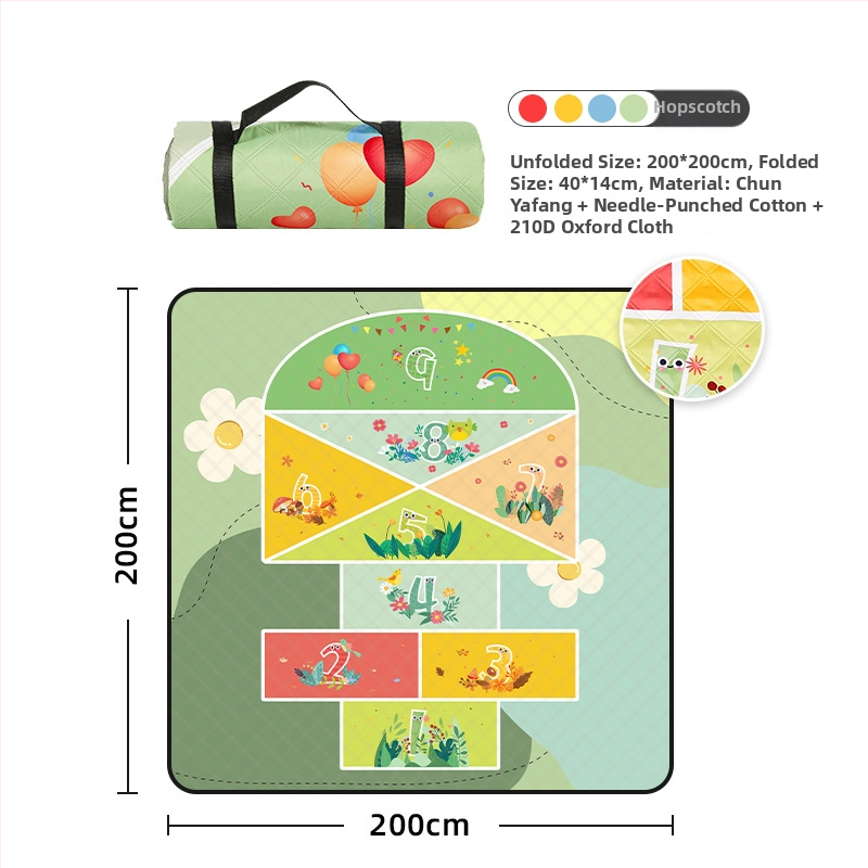 Csúszásgátló nedvességálló matrac kempingezéshez és piknikhez | 80 g pongee anyag, 210D Oxford bélés | súly 1 kg | Modell SY22CD006-1 | Kapacitás 2-6 fő