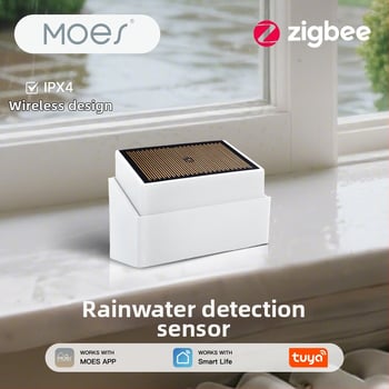 MOES Zigbee nutikas sademete tuvastaja ja välisvalgustuse andur, IPx4 veekindel, toiteallikas CR123A patareiga