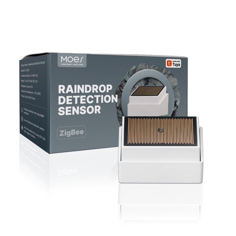 MOES Zigbee nutikas sademete tuvastaja ja välisvalgustuse andur, IPx4 veekindel, toiteallikas CR123A patareiga