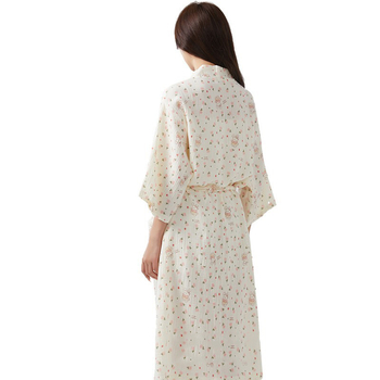 Ρόμπα από 100% βαμβάκι, διπλό στρώμα γάζας, καλοκαιρινή και ελαφριά, φιλική προς το δέρμα και απορροφητική, για οικιακή χρήση