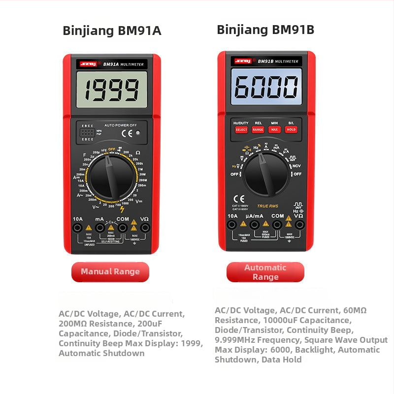 BM91B Digitálny multimeter s automatickým rozsahom, meria teplotu a frekvenciu, s podsvieteným displejom