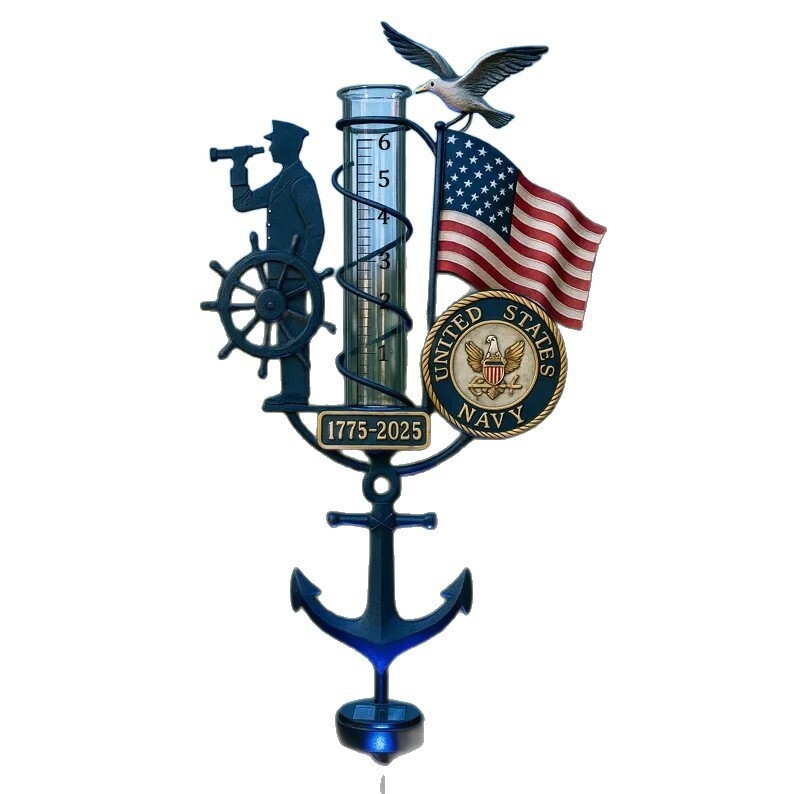 Εξωτερικό διακοσμητικό μετρητής βροχής – μνημειακό για την 250ή επέτειο Marine Corps, από ρητίνη και πλαστικό, ημιχειροκίνητη και ημιμηχανική κατασκευή, Moqiu technology