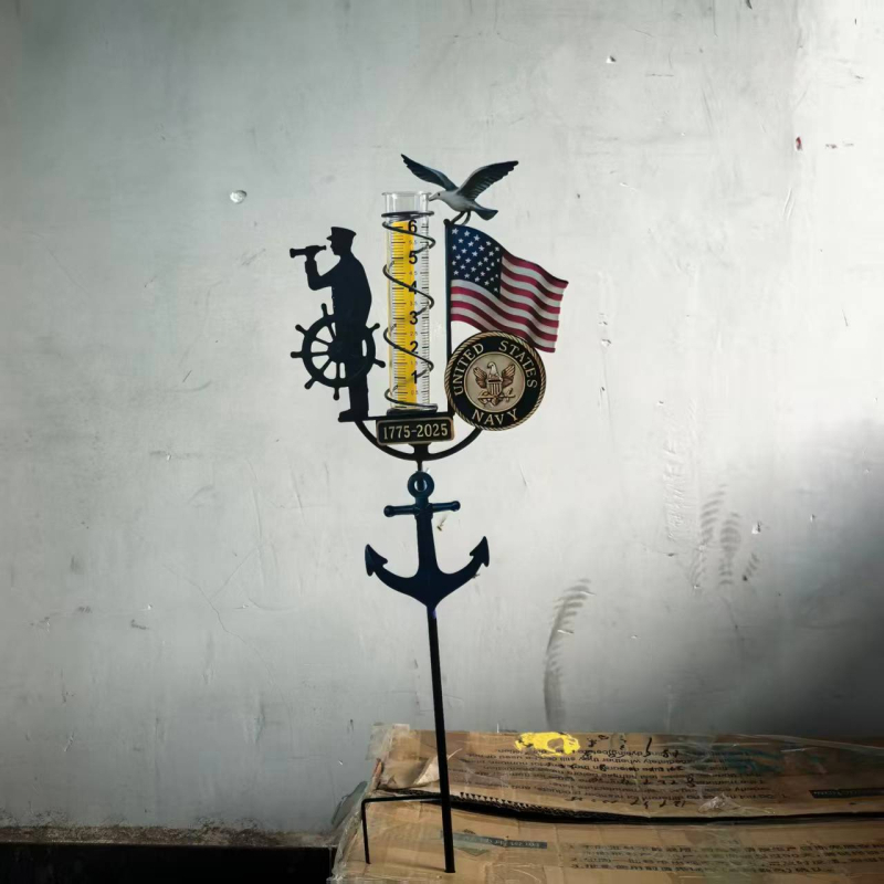 Εξωτερικό διακοσμητικό μετρητής βροχής – μνημειακό για την 250ή επέτειο Marine Corps, από ρητίνη και πλαστικό, ημιχειροκίνητη και ημιμηχανική κατασκευή, Moqiu technology