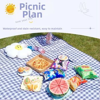 Vonkajšia pikniková podložka – Oxford látka, PVC vodotesný povrch, 100% polyester; vhodná na pláž, kempovanie a pikniky
