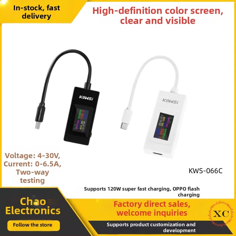USB merací nástroj pre prúd, napätie, kapacitu a výkon, monitor KWS-066C, Cosway, vstupné napätie 4-30 V, prevádzková teplota 60°C, hmotnosť 20