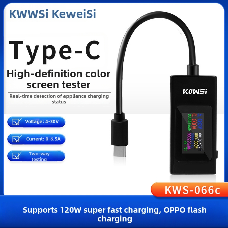 USB merací nástroj pre prúd, napätie, kapacitu a výkon, monitor KWS-066C, Cosway, vstupné napätie 4-30 V, prevádzková teplota 60°C, hmotnosť 20