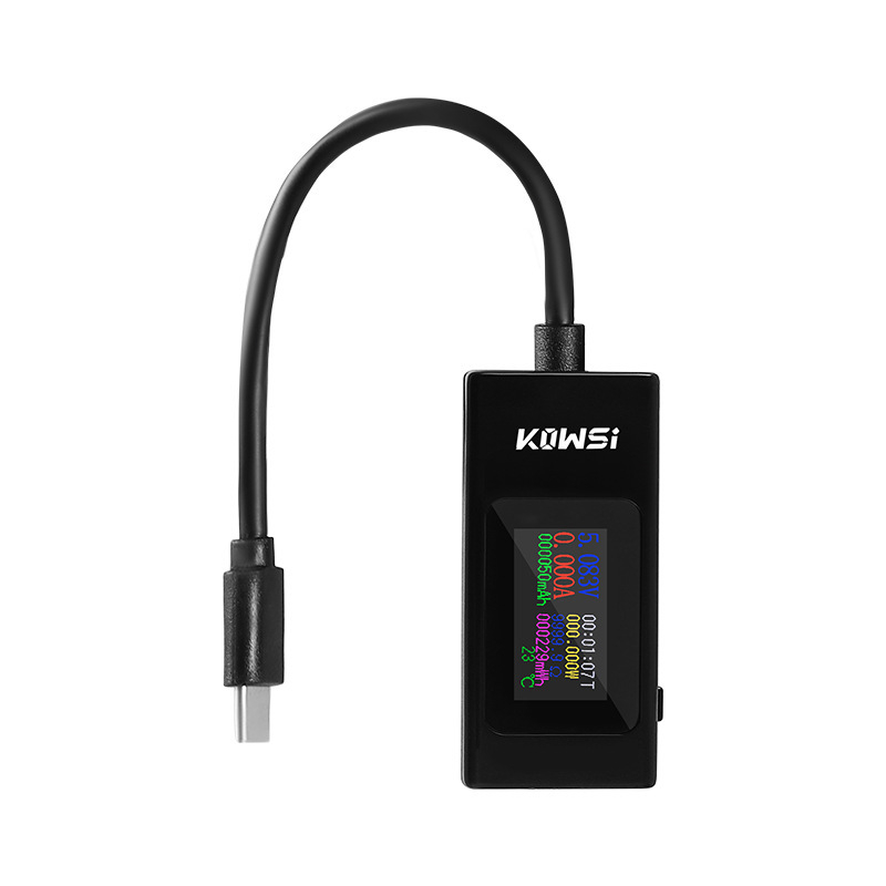 USB áram–feszültség–kapacitás–teljesítmény tesztelő eszköz, KWS-066C monitor, Cosway, bemeneti feszültség 4-30 V, környezeti hőmérséklet 60°C, tömeg 20