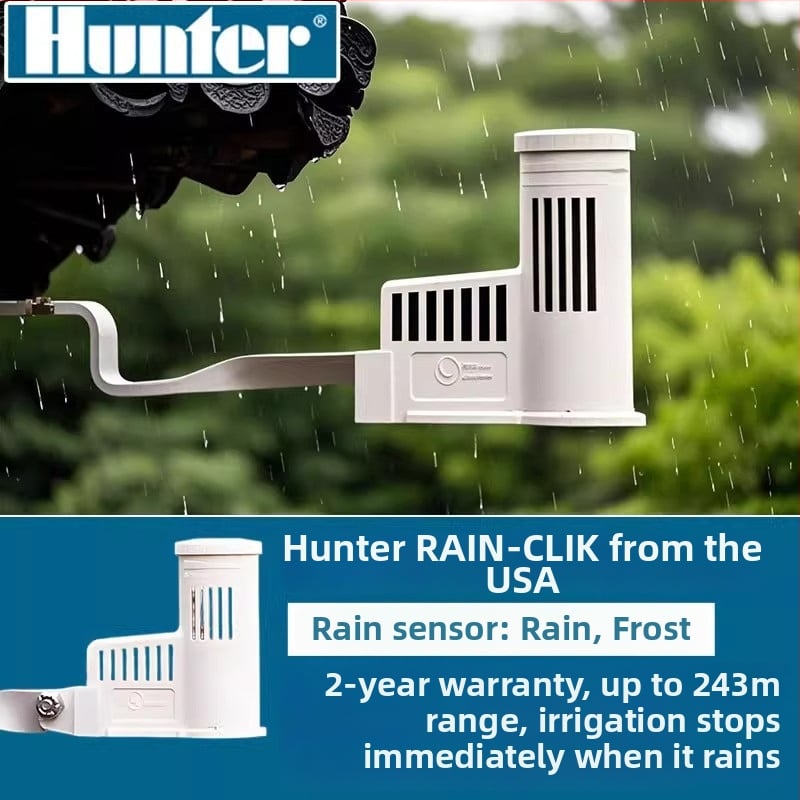 Hunter Rain-Clik αισθητήρας βροχής και χιονιού με ευφυή καθυστέρηση για αυτόματη διακοπή ποτίσματος κήπου