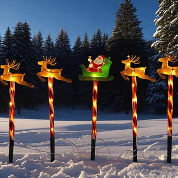 LED solarna zemaljska svjetiljka za Božić – akrilni dekorativni svjetlosni ukras za travnjak, model KX-965, IP65, 0,02 W, 6–12 sati rada, CE certifikat