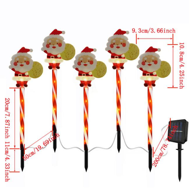 LED solarna zemaljska svjetiljka za Božić – akrilni dekorativni svjetlosni ukras za travnjak, model KX-965, IP65, 0,02 W, 6–12 sati rada, CE certifikat