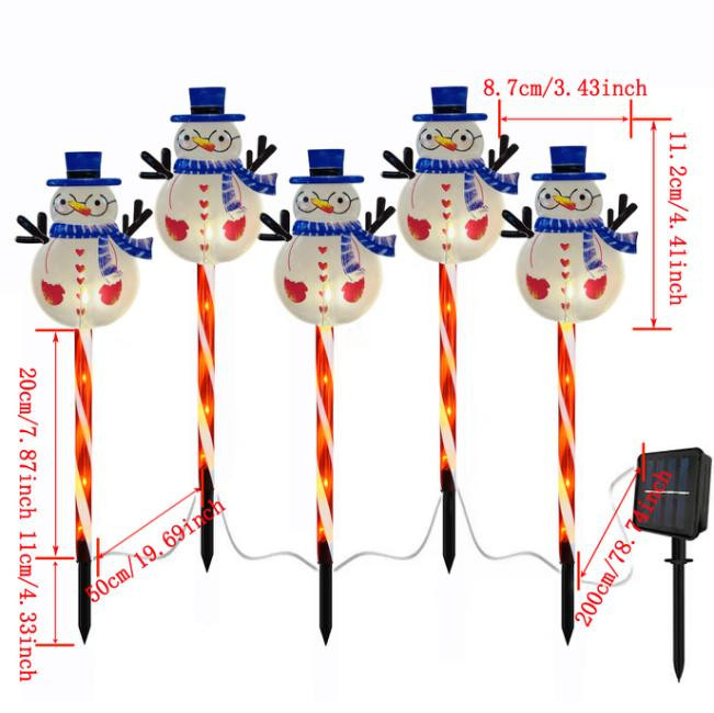 LED solarna zemaljska svjetiljka za Božić – akrilni dekorativni svjetlosni ukras za travnjak, model KX-965, IP65, 0,02 W, 6–12 sati rada, CE certifikat