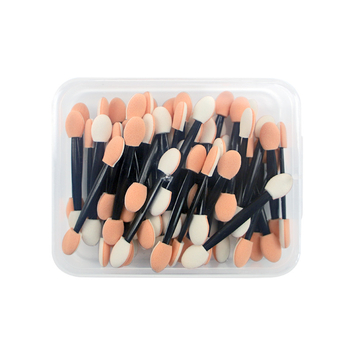 Set četkica za sjenilo u kutiji, plastične drške, prijenosno, 50 četkica, dlačice od drugog materijala