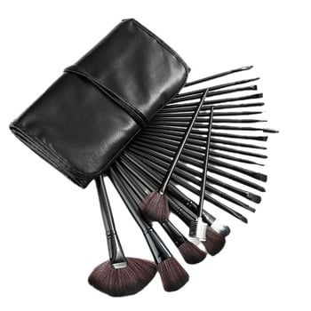 Sminkecset készlet, 24 darab, szintetikus szálak, műanyag nyél, hosszú nyél