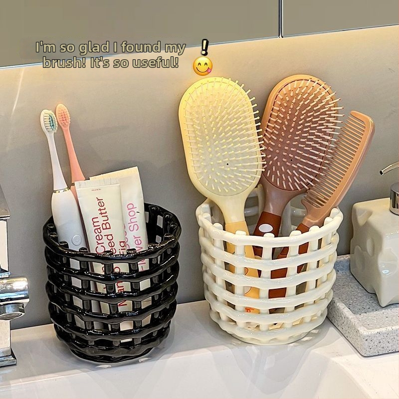 Organizér na umývadlo a kúpeľňu – plastový materiál, jednoduchý a moderný štýl; stolový a kúpeľňový úložný priestor; uvedenie 2025