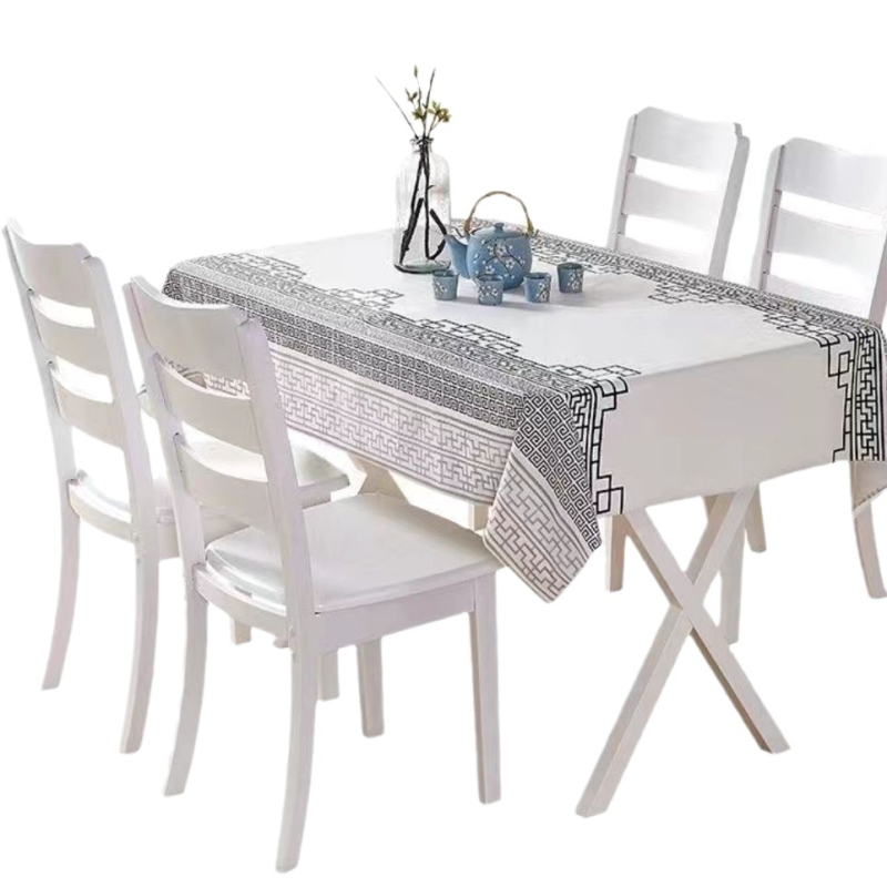 Μίας χρήσης τραπεζομάντηλο από PE, τετράγωνο σχήμα, αδιάβροχο και ανθεκτικό στο λάδι, μοτίβο Window Flower με άνθη και πλέγμα