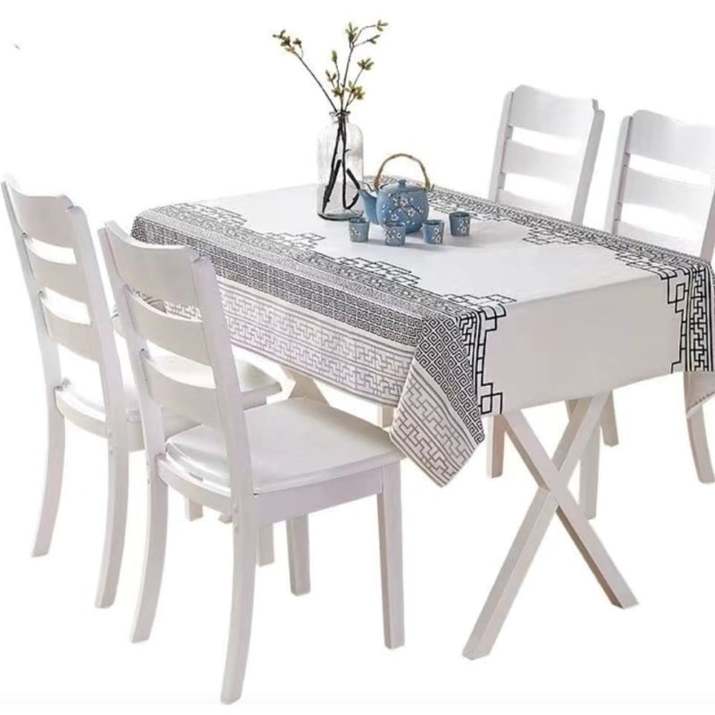 Μίας χρήσης τραπεζομάντηλο από PE, τετράγωνο σχήμα, αδιάβροχο και ανθεκτικό στο λάδι, μοτίβο Window Flower με άνθη και πλέγμα