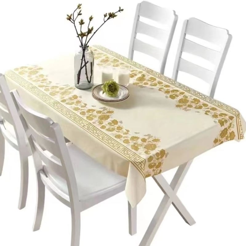 Μίας χρήσης τραπεζομάντηλο από PE, τετράγωνο σχήμα, αδιάβροχο και ανθεκτικό στο λάδι, μοτίβο Window Flower με άνθη και πλέγμα