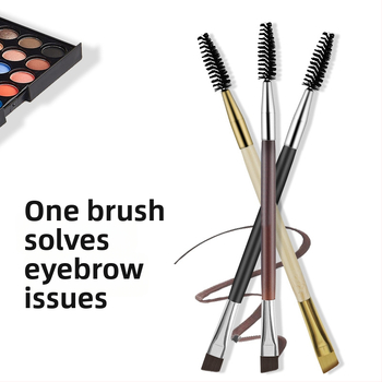 Διπλής άκρης βούρτσας φρυδιών με κεκλιμένη άκρη πούδρας και σπειροειδή κυρτήρα βλεφαρίδων, φορητή βούρτσα μακιγιάζ ματιών – Yin Color, Προέλευση Γκουανγκζού, 2022, Σειρά: Διπλός άκρης φρυδιών, Συσκευασία: 1 τεμάχιο