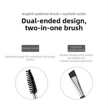 Διπλής άκρης βούρτσας φρυδιών με κεκλιμένη άκρη πούδρας και σπειροειδή κυρτήρα βλεφαρίδων, φορητή βούρτσα μακιγιάζ ματιών – Yin Color, Προέλευση Γκουανγκζού, 2022, Σειρά: Διπλός άκρης φρυδιών, Συσκευασία: 1 τεμάχιο