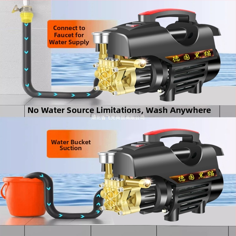 Φορητό οικιακό σύστημα πλύσης αυτοκινήτων με αντλία νερού και πιστόλι υψηλής πίεσης; επαγωγικός κινητήρας, 1500W, καθαρός χαλκός, μοντέλο 99880W