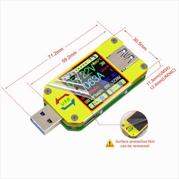 RIDEN UM34/UM34C USB tester i voltmetar s mjerenjem struje, Type-C mjerni uređaj, ulaz 4-24 V, radna temperatura 0-40 °C, multimetar