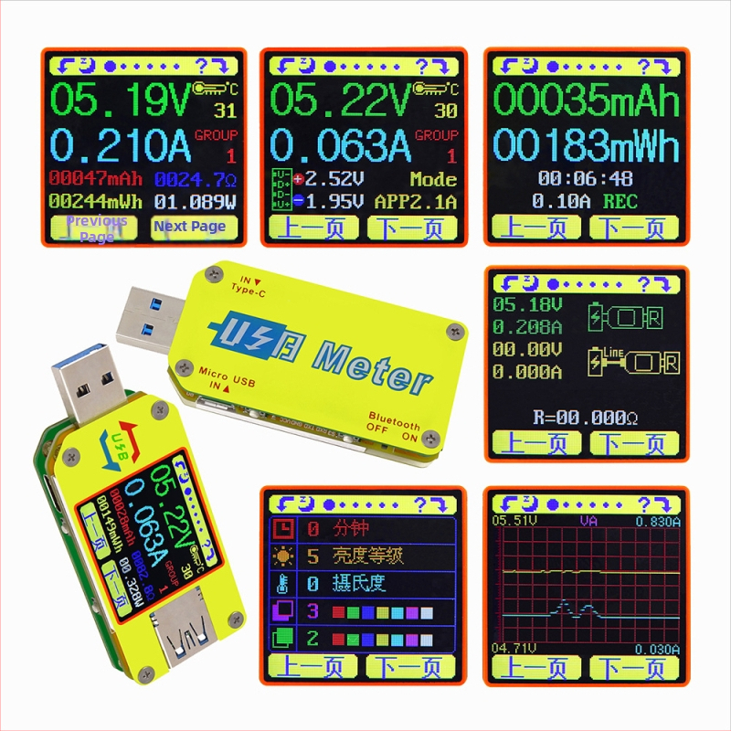 RIDEN UM34/UM34C USB tester i voltmetar s mjerenjem struje, Type-C mjerni uređaj, ulaz 4-24 V, radna temperatura 0-40 °C, multimetar