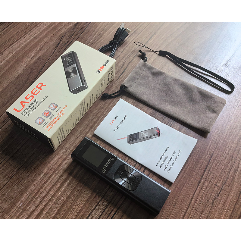 Metru de distanță cu laser - trei în unu, Proiector de linie încrucișată cu laser, Carcasă metalică