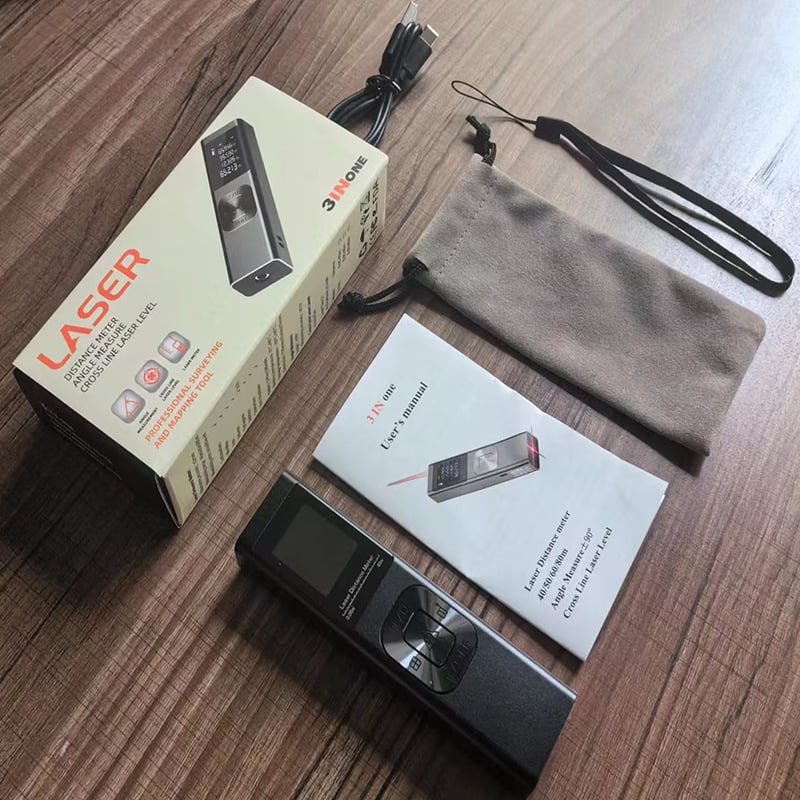 Metru de distanță cu laser - trei în unu, Proiector de linie încrucișată cu laser, Carcasă metalică