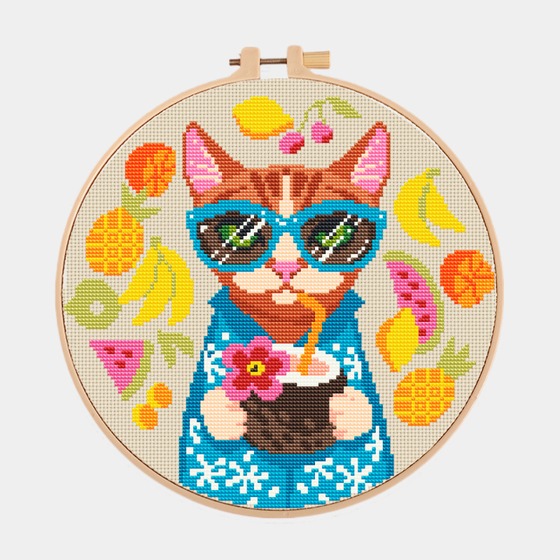 Emjoy komplet za cross-stitch s cvjetnim uzorkom na 14CT poli od poliestersko-pamučne tkanine za ukrasnu sliku