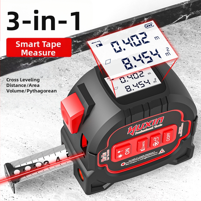Yuxin Laserový merač vzdialenosti – Tri v jednom infračervené elektronické meranie pre malé miestnosti