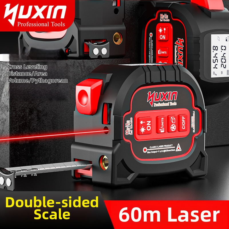 Yuxin Laserový merač vzdialenosti – Tri v jednom infračervené elektronické meranie pre malé miestnosti