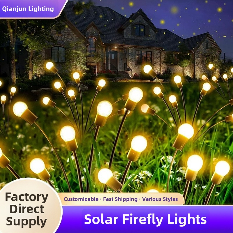 Solárna pôdná lampa s dizajnom firefly, IP65 vodeodolná, z nehrdzavejúcej ocele, 5W, 6–12 hodín kontinuálneho osvetlenia.