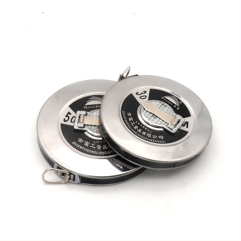 Nerezová kotúčová meracia páska — odolná opotrebeniu a pádu, laserový merač vzdialenosti, dĺžky 20/30/50 m, prenosný stavebný nástroj