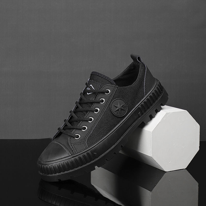 Ανδρικά Παπούτσια Εργασίας Καμβά, Διαπνέοντα, Αντιολισθητικά, Ανθεκτικά στη Φθορά, Μεσαίου Ύψους Επάνω, Προστασία από Κρούσεις και Διάτρηση