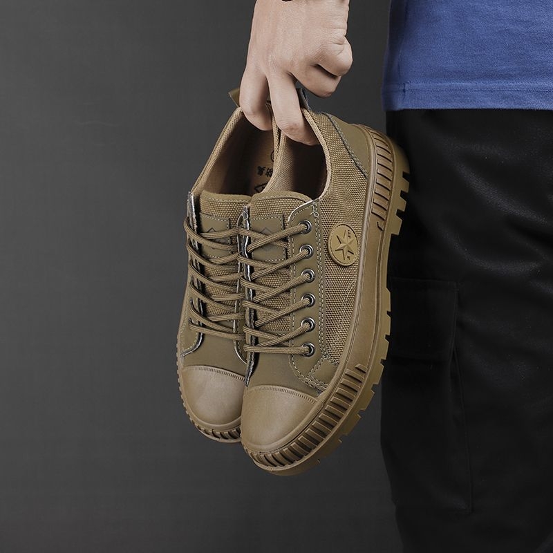 Ανδρικά Παπούτσια Εργασίας Καμβά, Διαπνέοντα, Αντιολισθητικά, Ανθεκτικά στη Φθορά, Μεσαίου Ύψους Επάνω, Προστασία από Κρούσεις και Διάτρηση