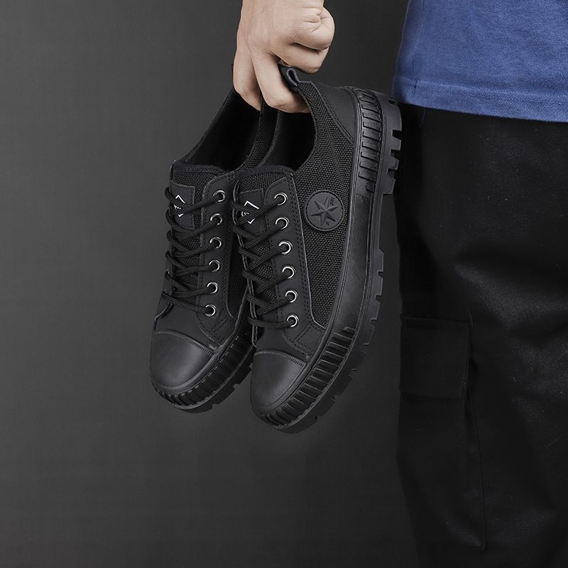 Ανδρικά Παπούτσια Εργασίας Καμβά, Διαπνέοντα, Αντιολισθητικά, Ανθεκτικά στη Φθορά, Μεσαίου Ύψους Επάνω, Προστασία από Κρούσεις και Διάτρηση