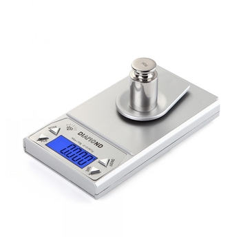 Vaga za nakit, elektronička vaga, model 158; prijenosna platforma; raspon mjerenja 10 g–50 g s razinom 0.001 g; napajanje 2xAAA