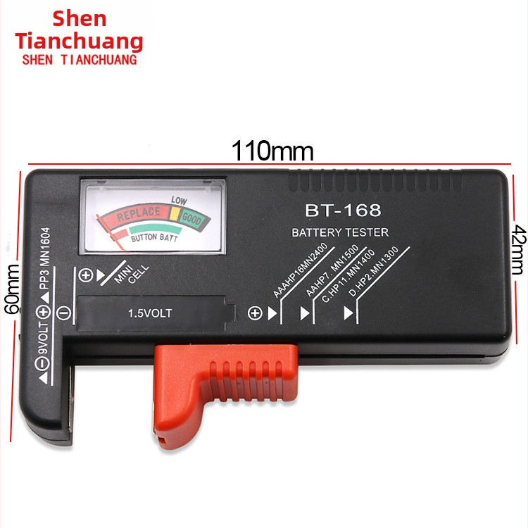 BT-168D Digitálny merací prístroj napätia batérií No.5 a No.7 nabíjateľné batérie, rozsah 12V