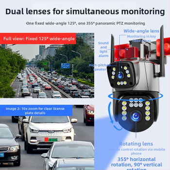 Külső vízálló felügyeleti kamera kettős objektívvel, 4G, Wi‑Fi, éjjellátás és hanginterkom