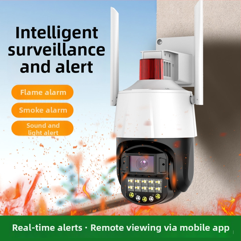 ML-WK670-HY PTZ kamera s detekciou požiaru a dymu, WiFi/4G, vnútorné aj vonkajšie použitie, vzdialený mobilný prístup, horizontálne 340°, vertikálne 90°, 12V DC