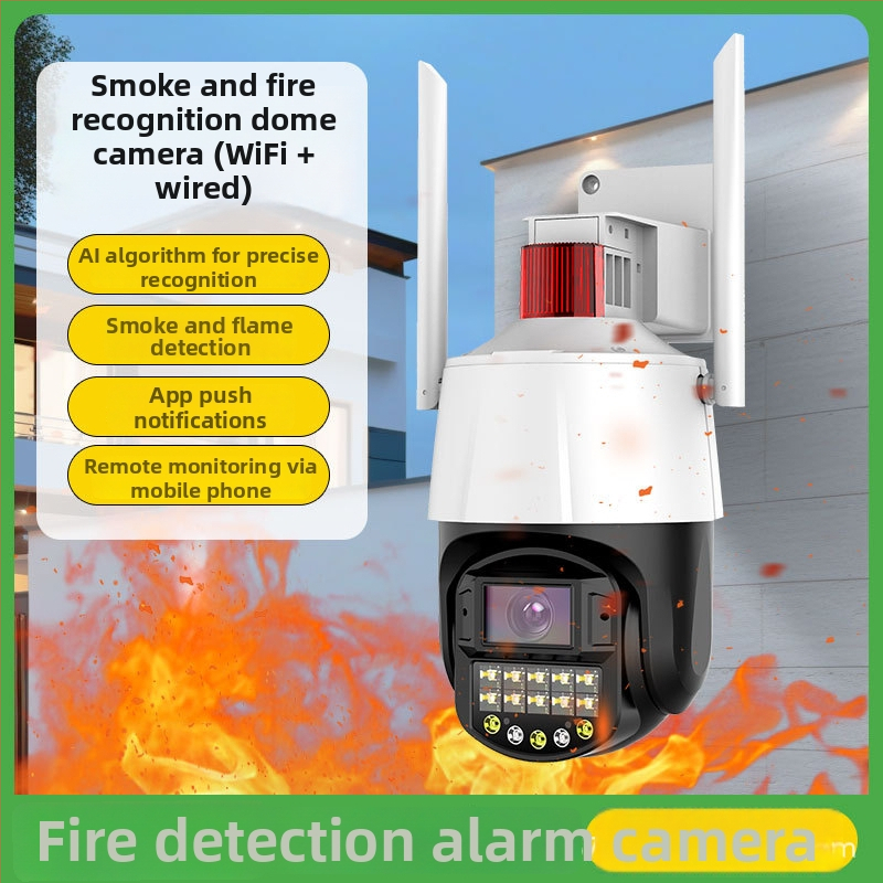 ML-WK670-HY PTZ kamera s detekciou požiaru a dymu, WiFi/4G, vnútorné aj vonkajšie použitie, vzdialený mobilný prístup, horizontálne 340°, vertikálne 90°, 12V DC