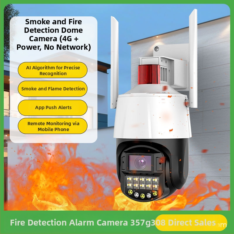 ML-WK670-HY PTZ kamera s detekciou požiaru a dymu, WiFi/4G, vnútorné aj vonkajšie použitie, vzdialený mobilný prístup, horizontálne 340°, vertikálne 90°, 12V DC